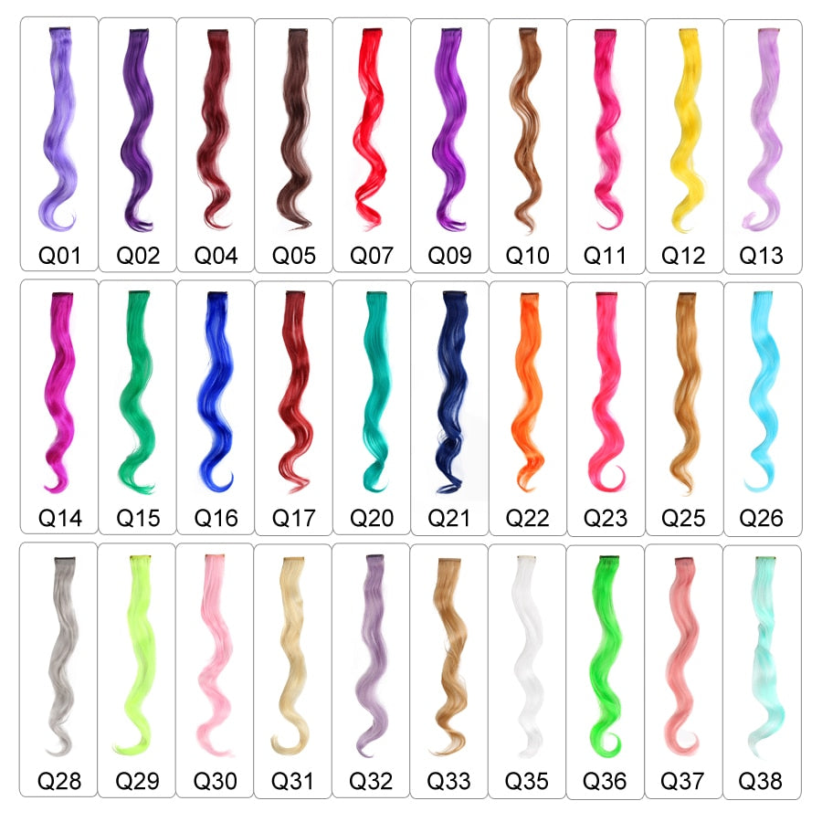 Extensions de cheveux synthétiques arc-en-ciel