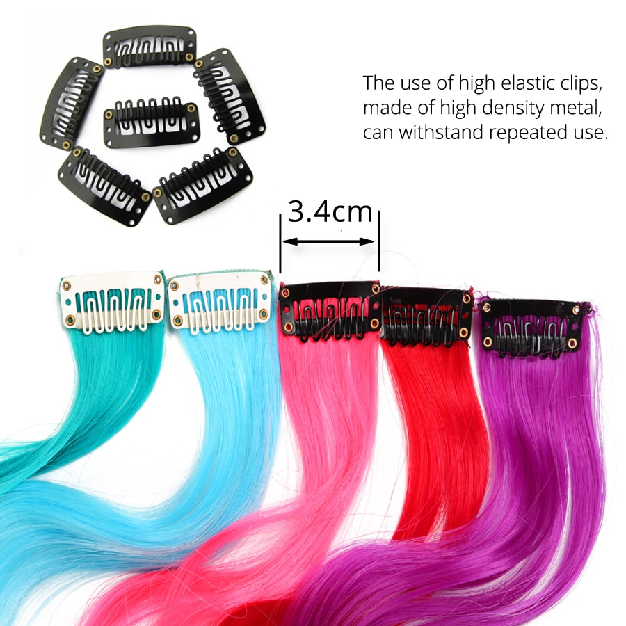 Extensions de cheveux synthétiques arc-en-ciel
